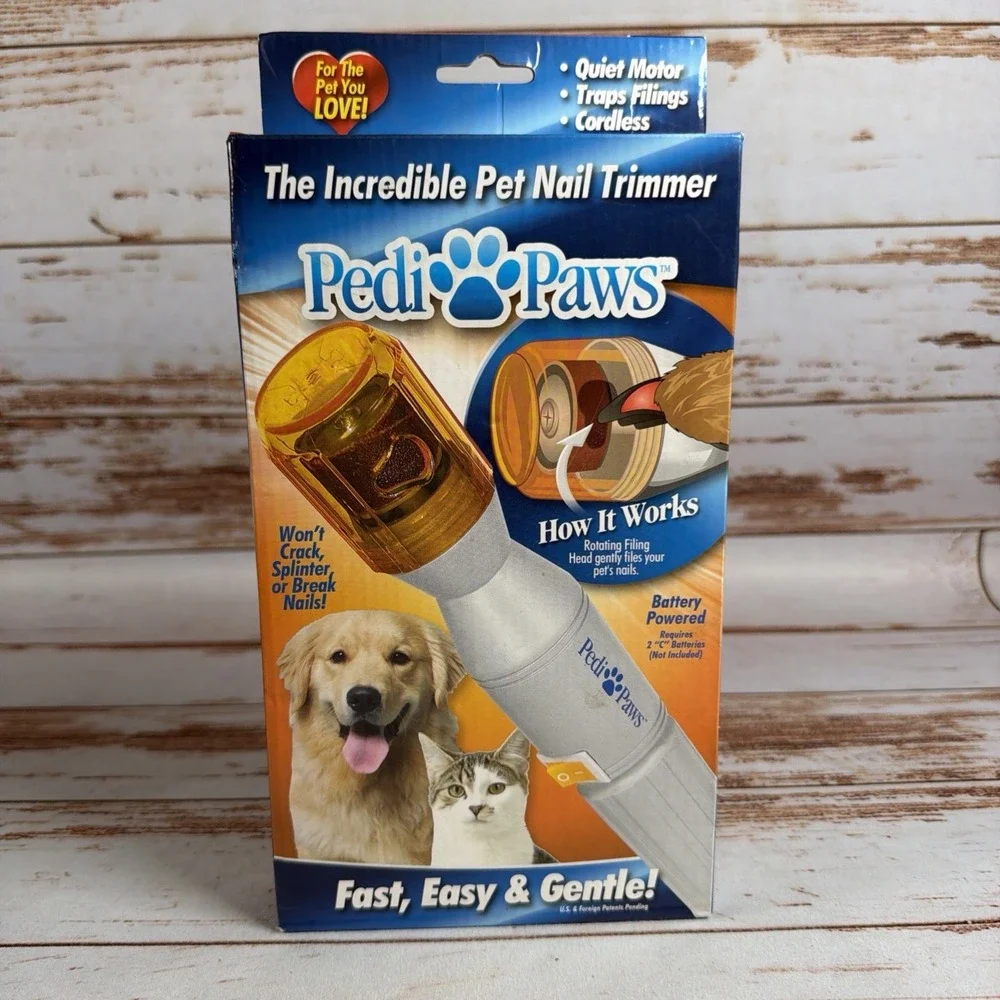Pedi Paws Electric Pet Dog Cat Nail Trimmer Grinder Gentle Grooming